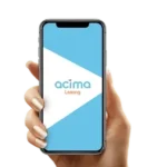 Hand holding a smartphone displaying the Acima Leasing app, highlighting easy payment options through Rubens Tires Acima Financing Altamonte Springs.